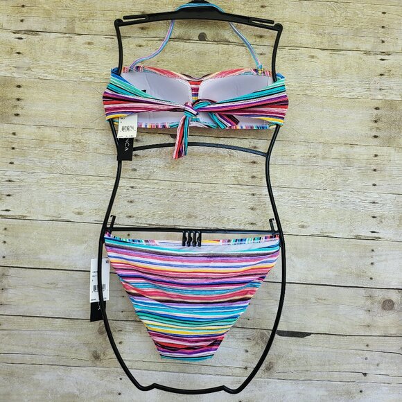 NWT La Blanca Striped Bikini Size 8 - Multicolor Striped Bikini - Picture 2 of 15